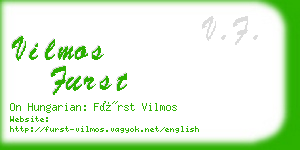 vilmos furst business card